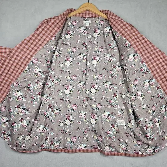 Sundance Blazer Womens XL The Lisa Wool Jacket Pink Plaid Academia Preppy Office - Picture 6 of 11